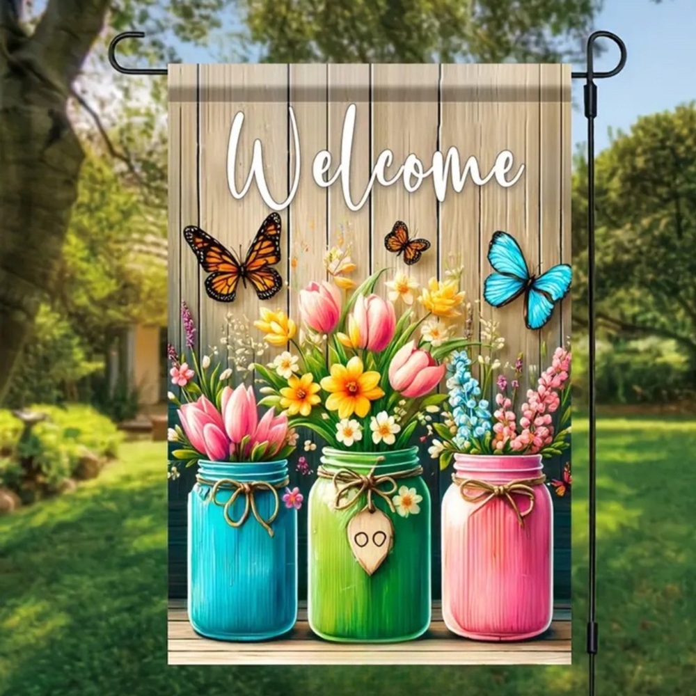 Colorful Welcome Garden Flag